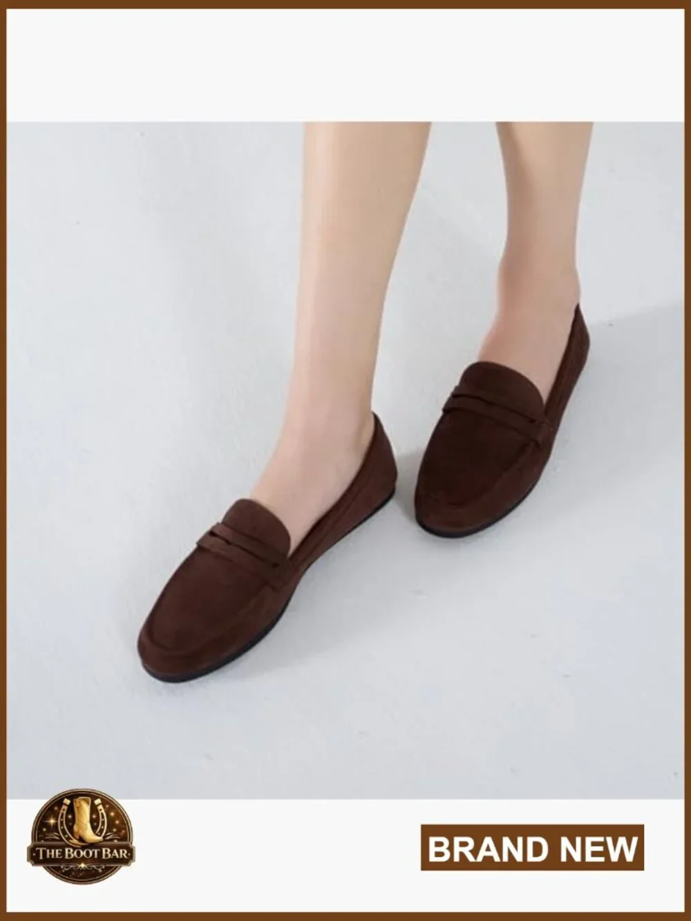 Faux Suede Loafers Slip On Flats Lightweight Comfortable Work Shoes